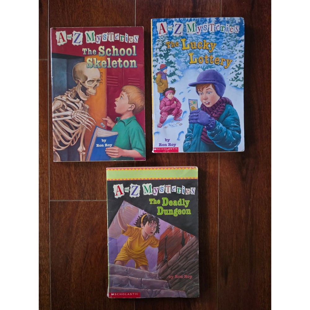 A to Z Mysteries The School Skeleton Ron Roy Scholastic Paperback Book lot of 3